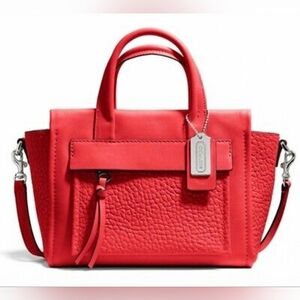 COACH Bleecker Riley Coral Leather Mini Crossbody Handbag Purse